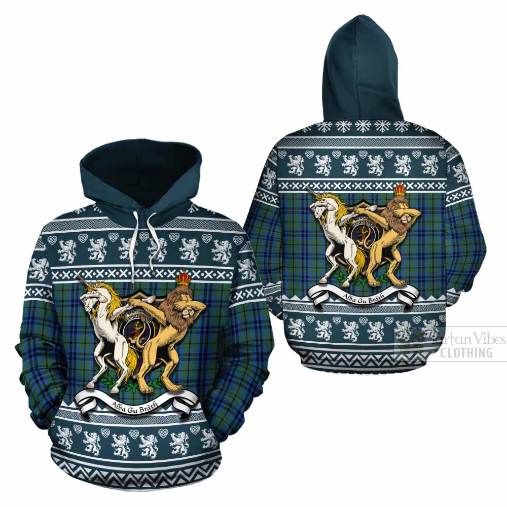 Marshall Clan Tartan Crest Christmas Cotton Hoodie Coat of Arms Funny Style - Tartan Vibes Clothing