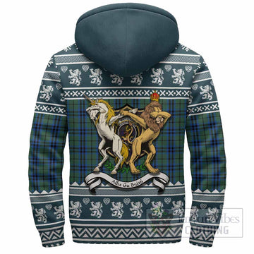 Marshall Clan Tartan Crest Christmas Fleece Hoodie Coat of Arms Funny Style