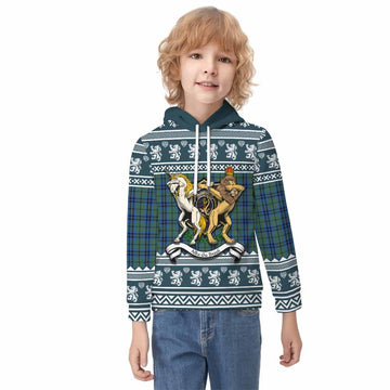 Marshall Clan Tartan Crest Christmas Kid Hoodie Coat of Arms Funny Style