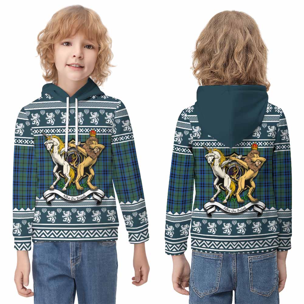 Marshall Clan Tartan Crest Christmas Kid Hoodie Coat of Arms Funny Style - Tartan Vibes Clothing