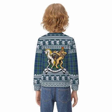 Marshall Clan Tartan Crest Christmas Kid Ugly Sweatshirt Coat of Arms Funny Style