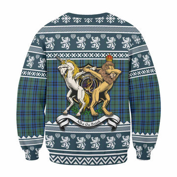 Marshall Clan Tartan Crest Christmas Sweatshirt Coat of Arms Funny Style