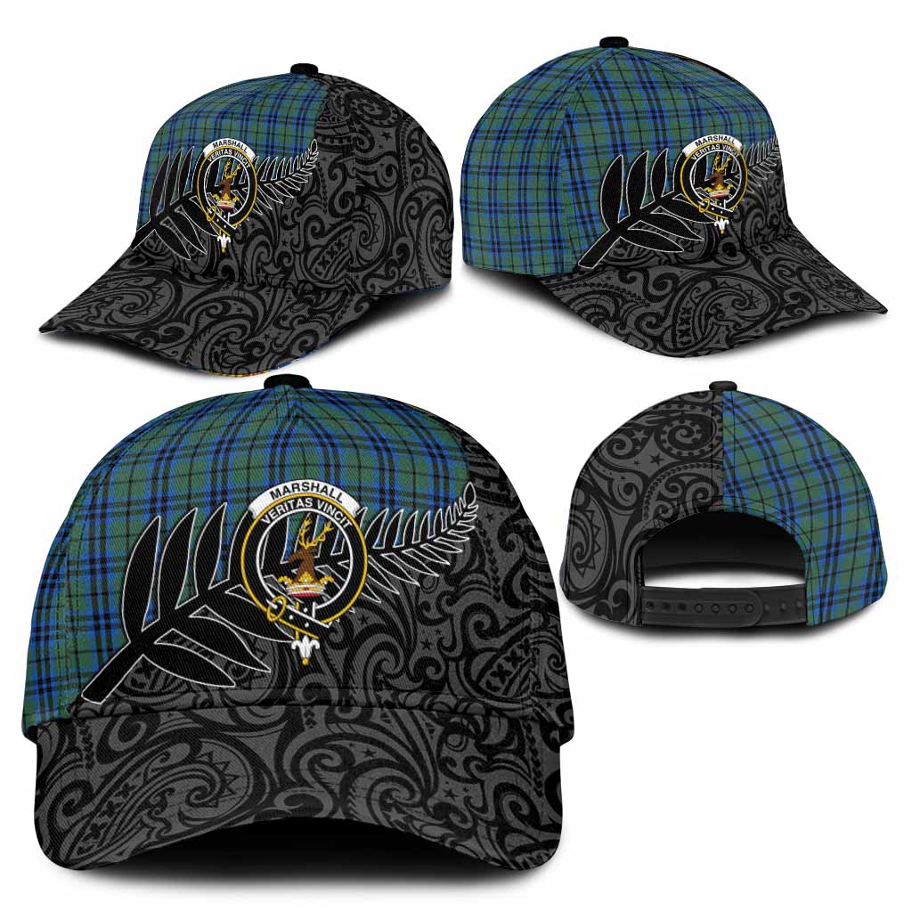 Marshall Crest Tartan Classic Cap with New Zealand Silver Fern Half Style