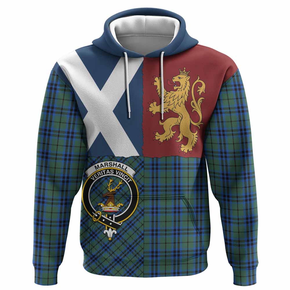 Marshall Crest Tartan Hoodie with Lion Rampant Saltire Style