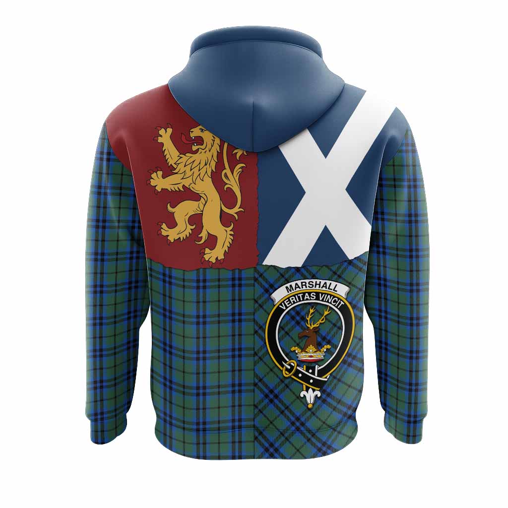 Marshall Crest Tartan Hoodie with Lion Rampant Saltire Style