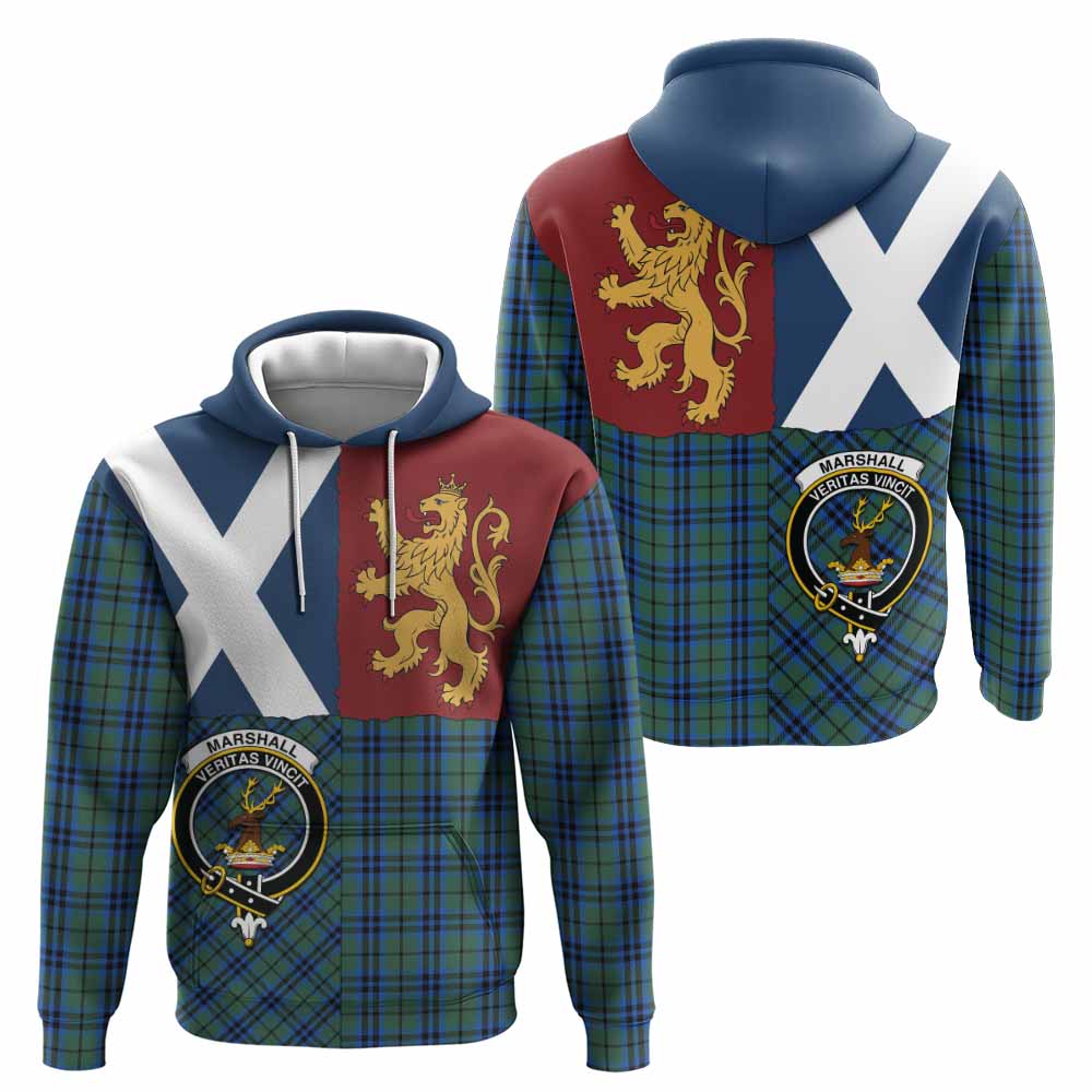 Marshall Crest Tartan Hoodie with Lion Rampant Saltire Style