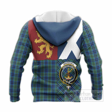 Marshall Crest Tartan Knitted Hoodie with Lion Rampant Saltire Style