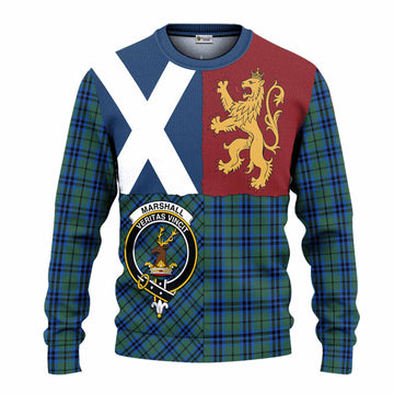 Marshall Crest Tartan Knitted Sweater with Lion Rampant Saltire Style