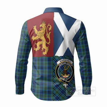 Marshall Crest Tartan Long Sleeve Button Shirts with Lion Rampant Saltire Style