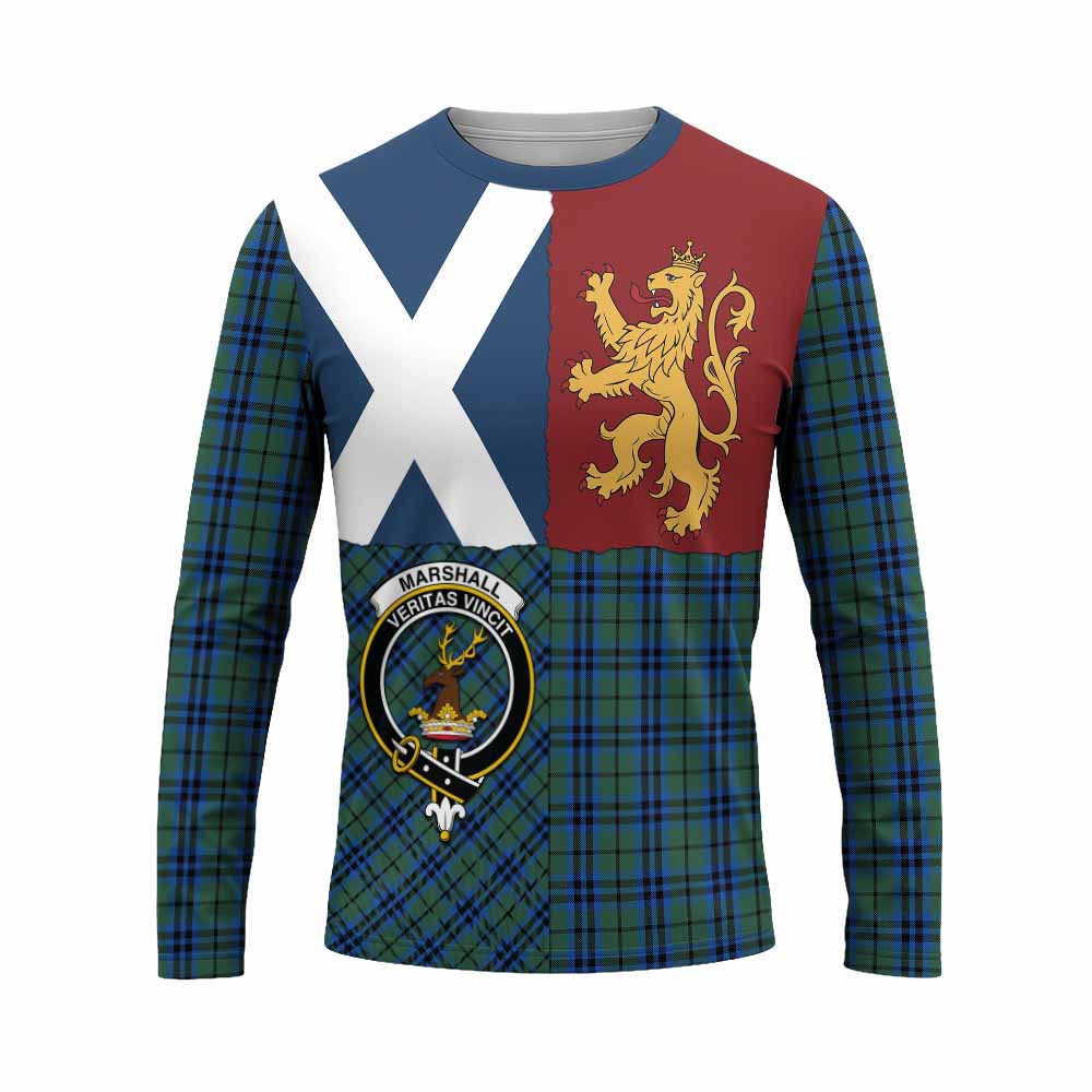 Marshall Crest Tartan Long Sleeve T-Shirt with Lion Rampant Saltire Style