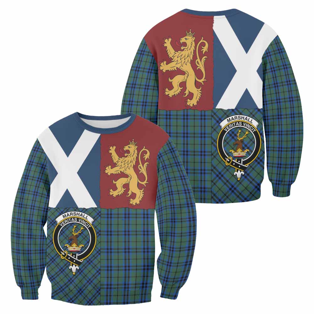 Marshall Crest Tartan Sweatshirt with Lion Rampant Saltire Style