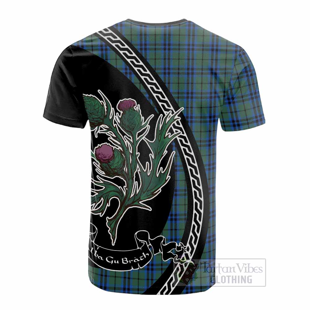 Marshall Family Crest Tartan Cotton T-shirt Alba Thistle Inspired - Tartan Vibes Clothing