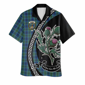 Marshall Family Crest Tartan Hawaiian Shirt Alba Thistle Inspired