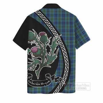 Marshall Family Crest Tartan Hawaiian Shirt Alba Thistle Inspired
