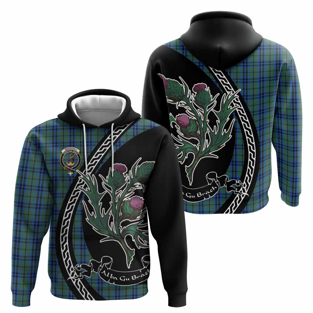 Marshall Family Crest Tartan Hoodie Alba Thistle Inspired - Tartan Vibes Clothing