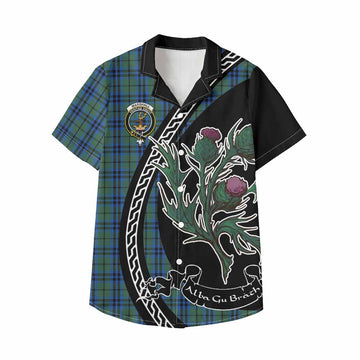 Marshall Family Crest Tartan Kid Hawaiian Shirt Alba Thistle Inspired - Tartan Vibes Clothing