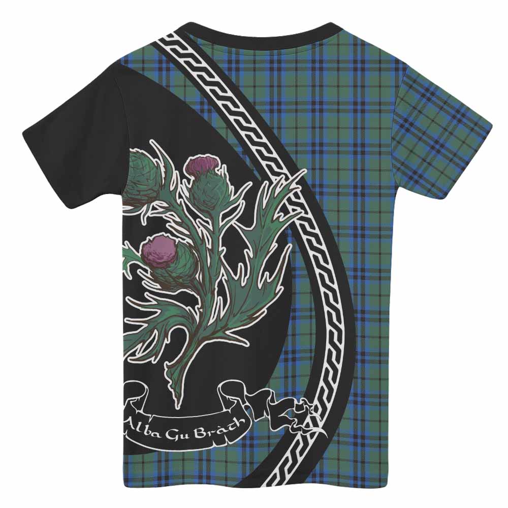 Marshall Family Crest Tartan Kid T-shirt Alba Thistle Inspired - Tartan Vibes Clothing