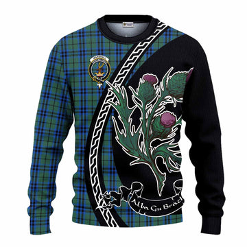 Marshall Family Crest Tartan Knitted Sweater Alba Thistle Inspired