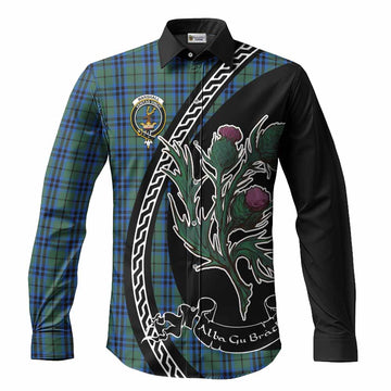 Marshall Family Crest Tartan Long Sleeve Button Shirts Alba Thistle Inspired