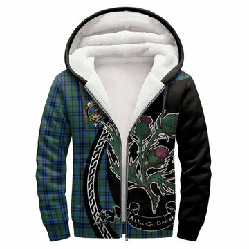 Marshall Family Crest Tartan Sherpa Hoodie Alba Thistle Inspired