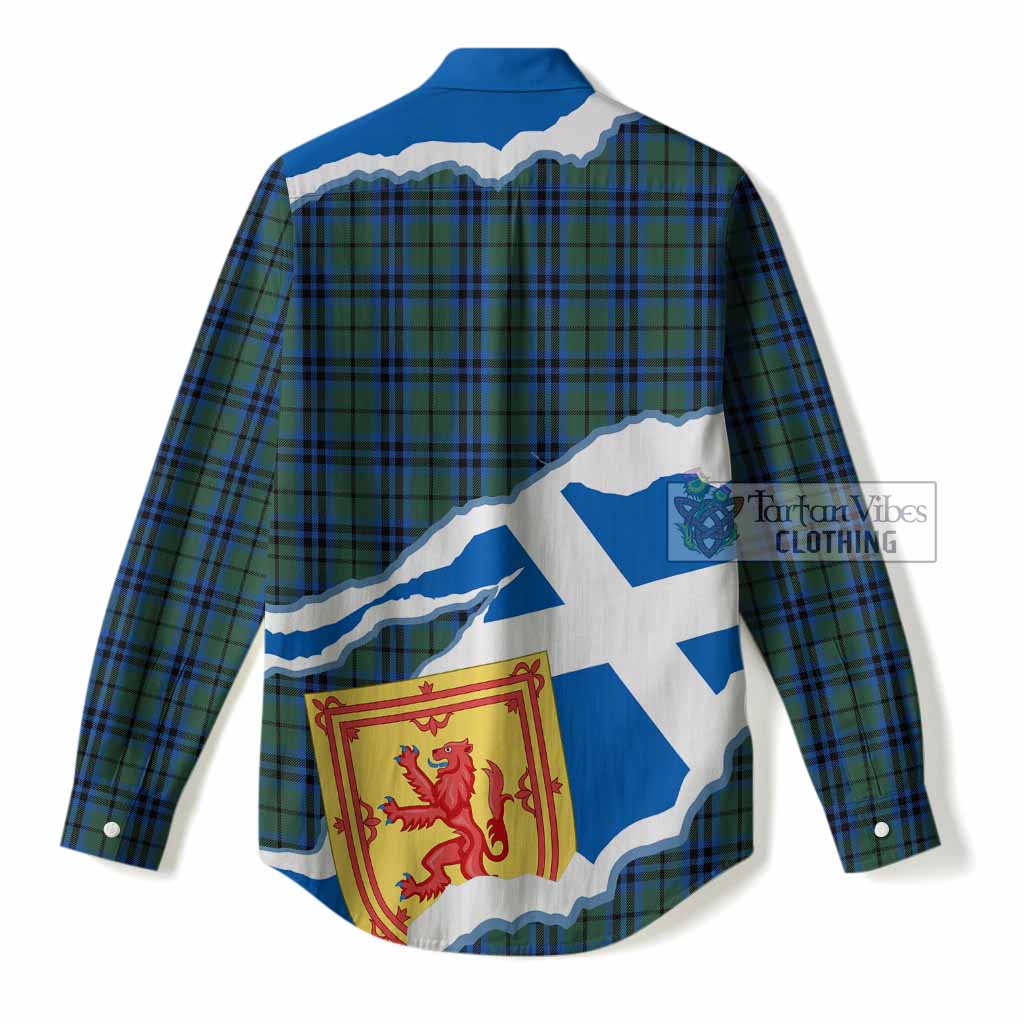 Marshall Scotland Football Tartan Women Casual Shirt We'll Be Coming