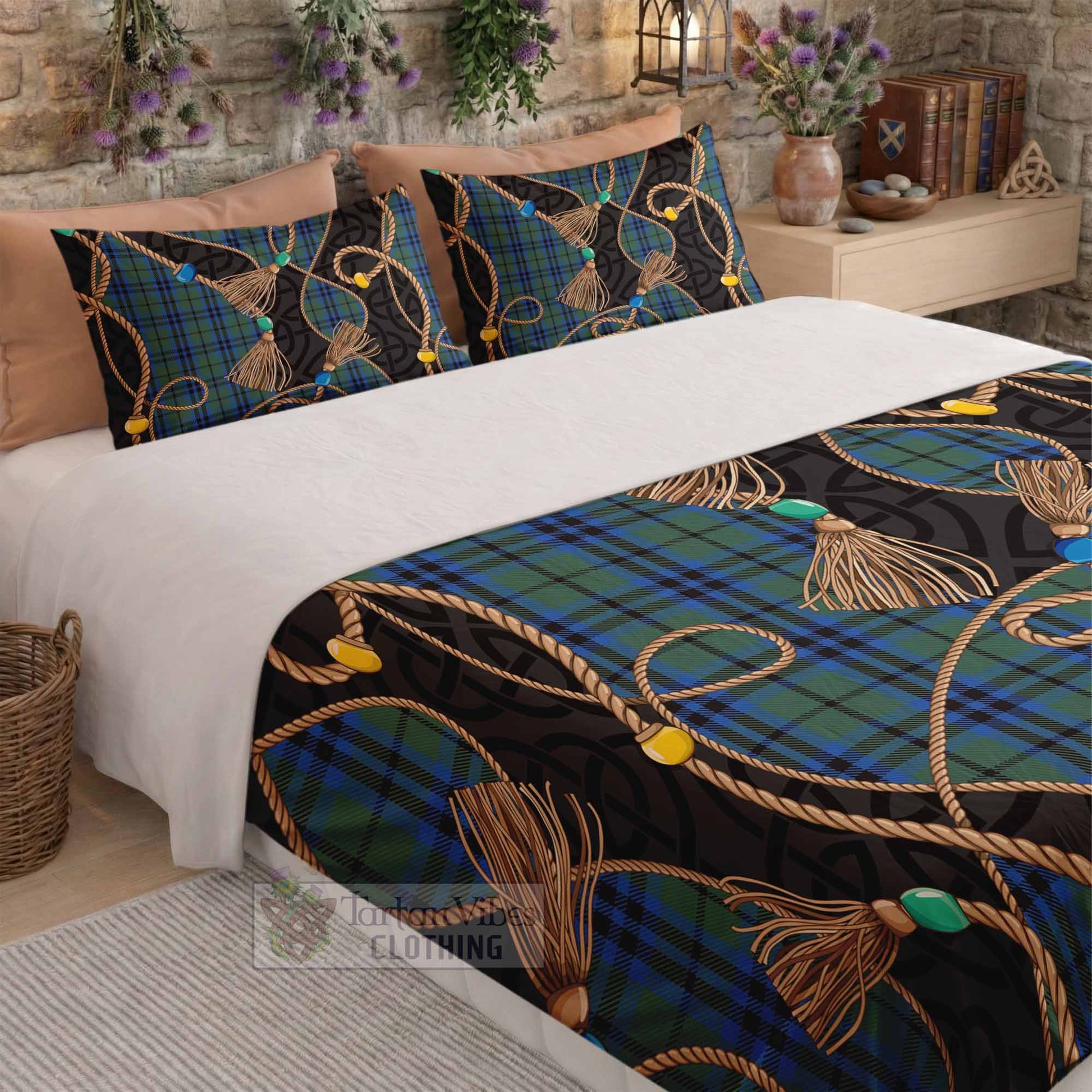 Marshall Scottish Tartan Twisted Ropes Stylized Bedding Set - Tartan Vibes Clothing