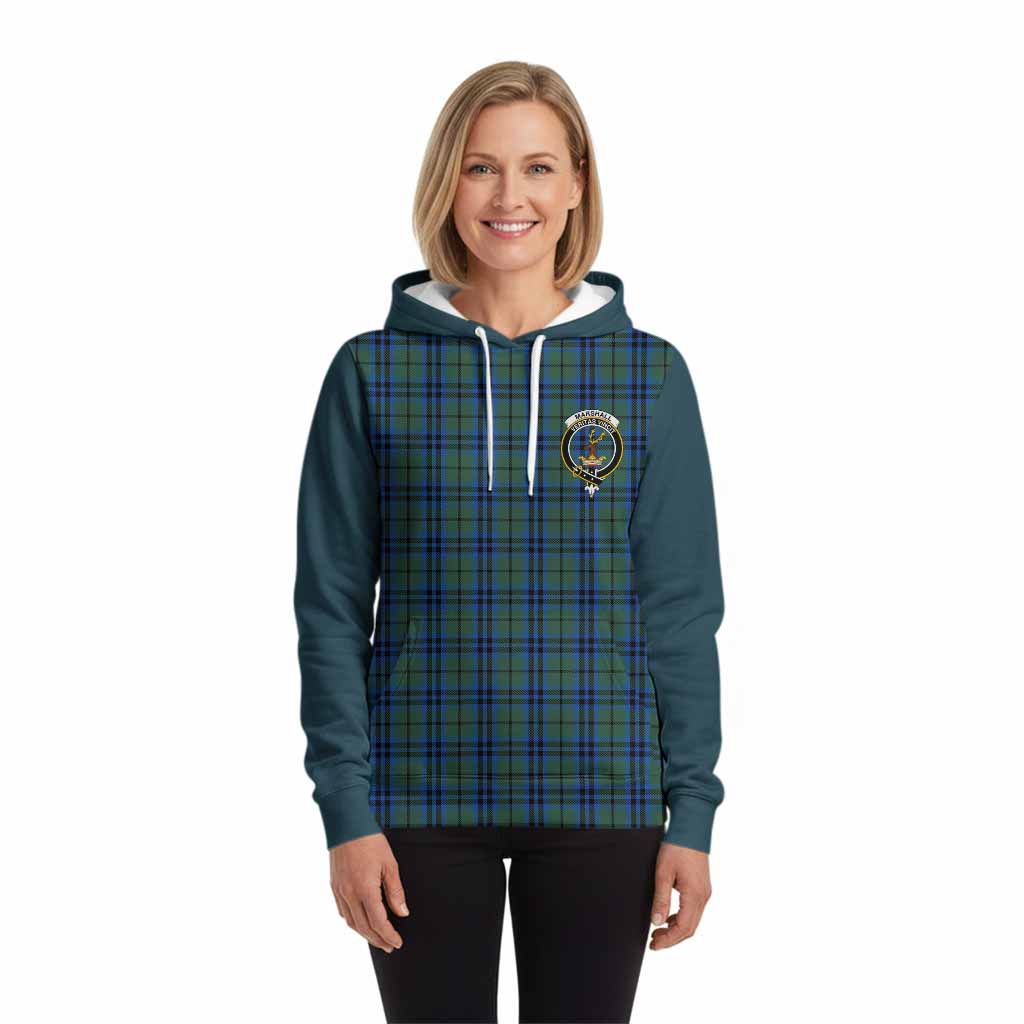 Marshall Tartan Accent Hoodie with Family Crest