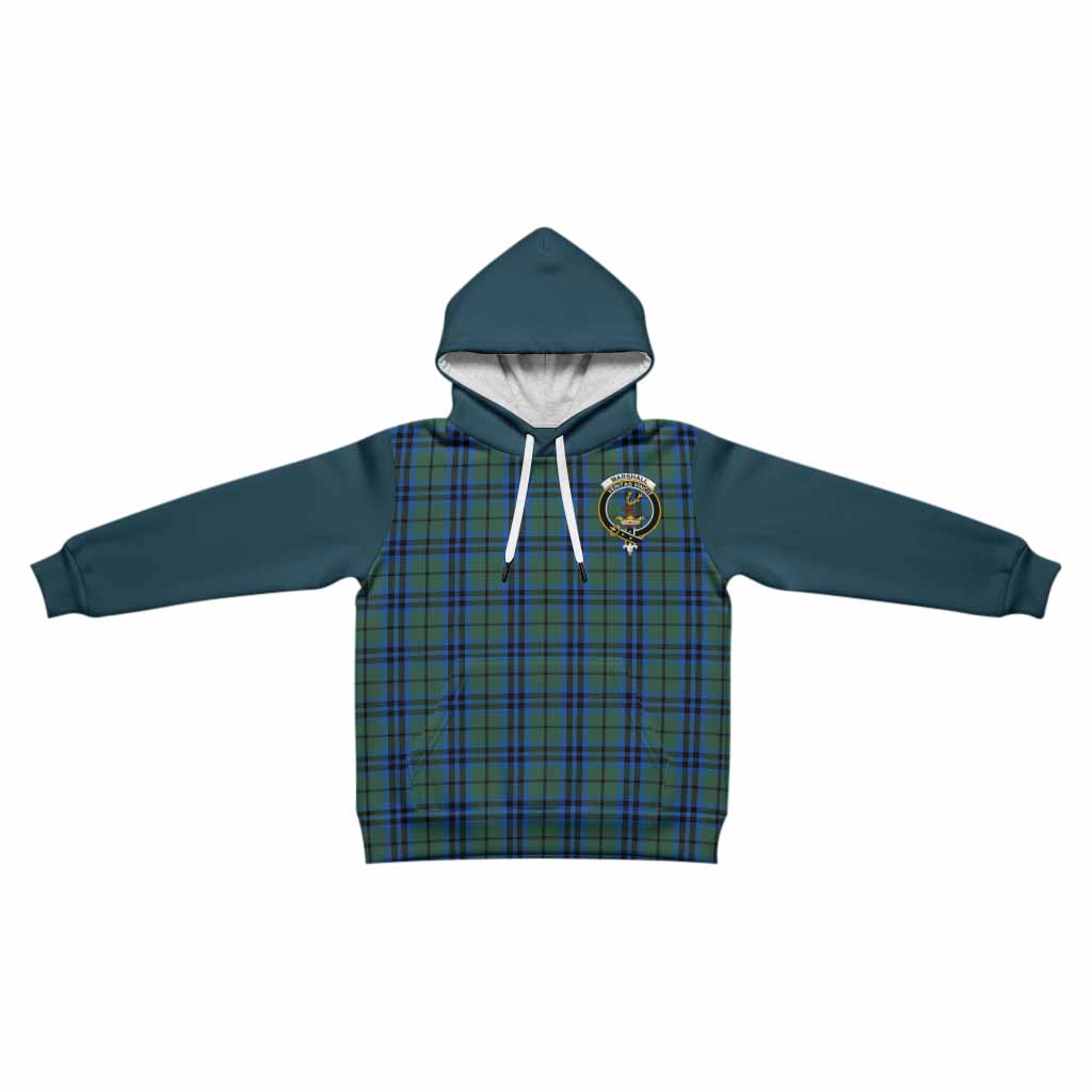 Marshall Tartan Accent Kid Hoodie with Family Crest
