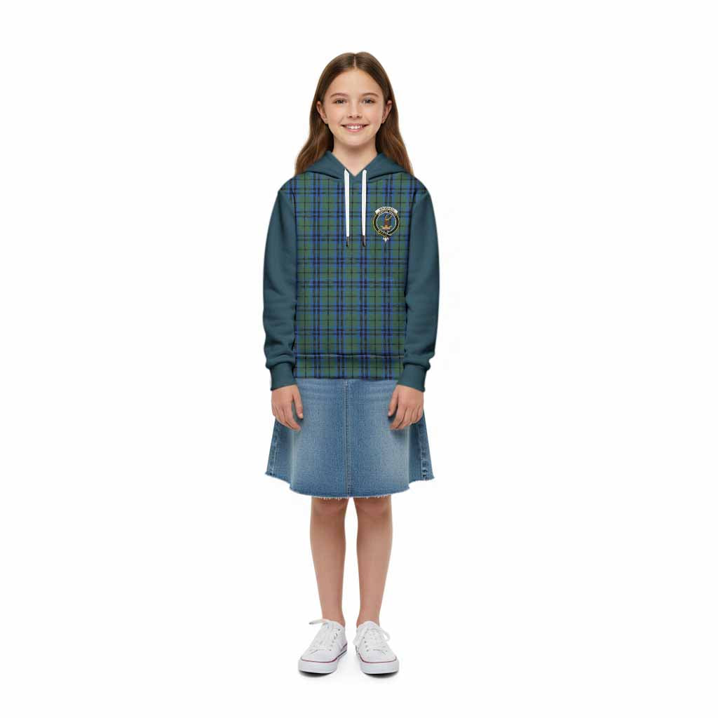Marshall Tartan Accent Kid Hoodie with Family Crest