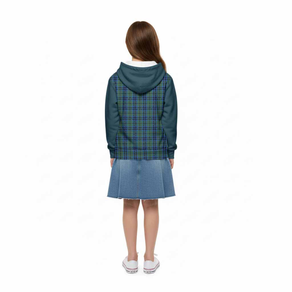 Marshall Tartan Accent Kid Hoodie with Family Crest