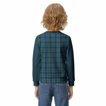Marshall Tartan Accent Kid Knitted Sweatshirt with Family Crest