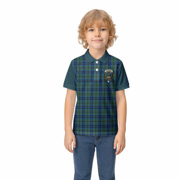 Marshall Tartan Accent Kid Polo Shirt with Family Crest