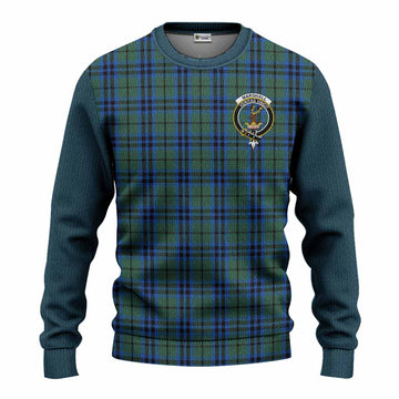 Marshall Tartan Accent Knitted Sweater with Family Crest