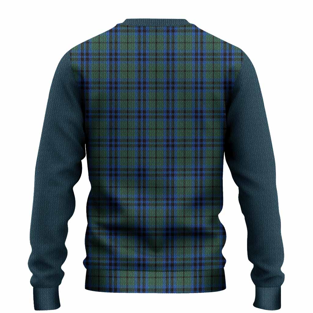 Marshall Tartan Accent Knitted Sweater with Family Crest