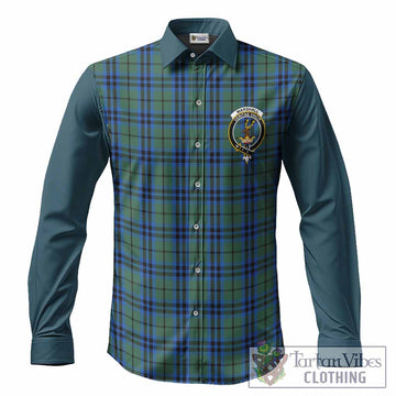 Marshall Tartan Accent Long Sleeve Button Shirts with Family Crest