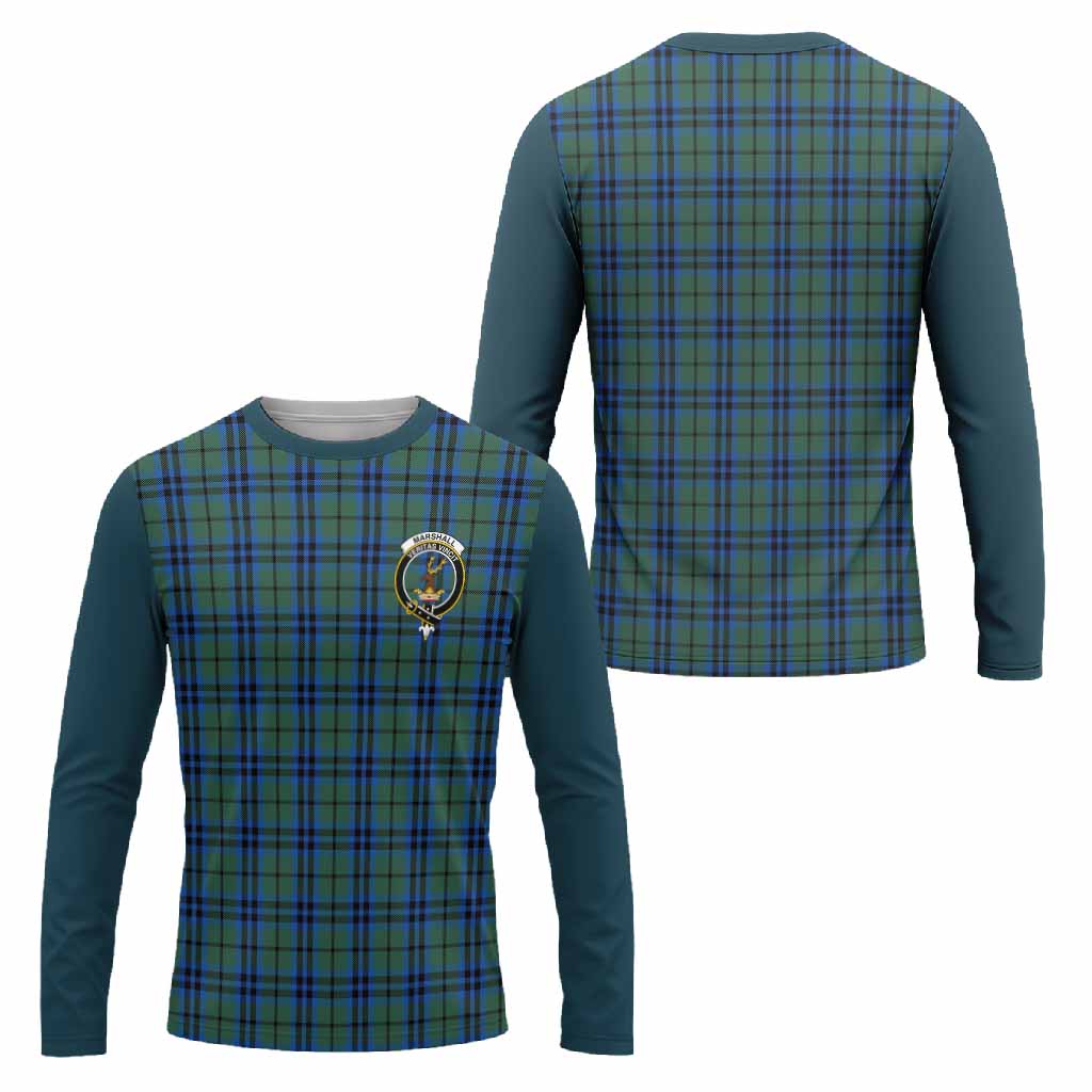 Marshall Tartan Accent Long Sleeve T-Shirt with Family Crest