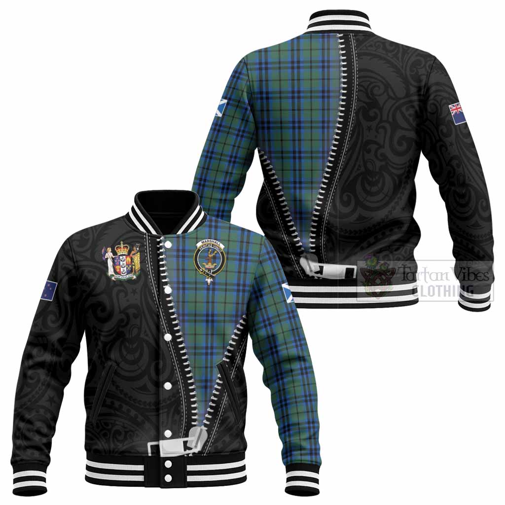 Marshall Tartan Baseball Jacket New Zealand Pattern Unique Zipper Stylized