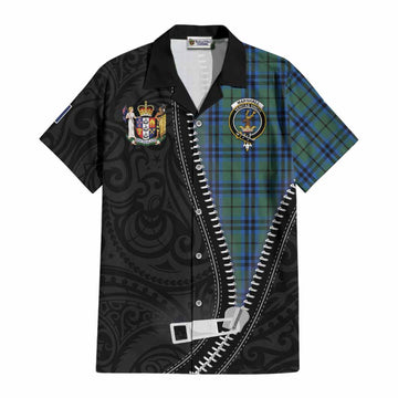 Marshall Tartan Cotton Hawaiian Shirt New Zealand Pattern Unique Zipper Stylized