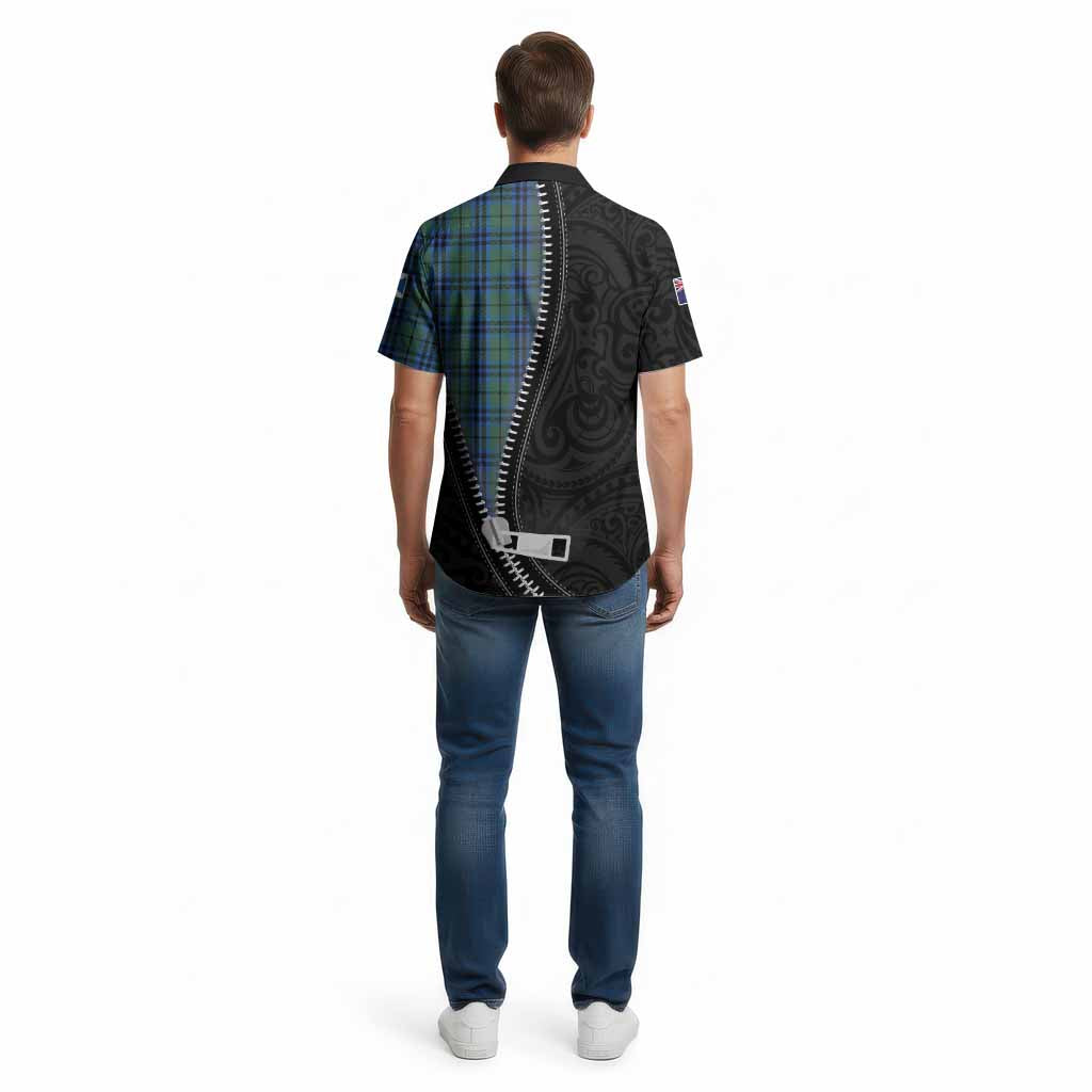 Marshall Tartan Cotton Hawaiian Shirt New Zealand Pattern Unique Zipper Stylized