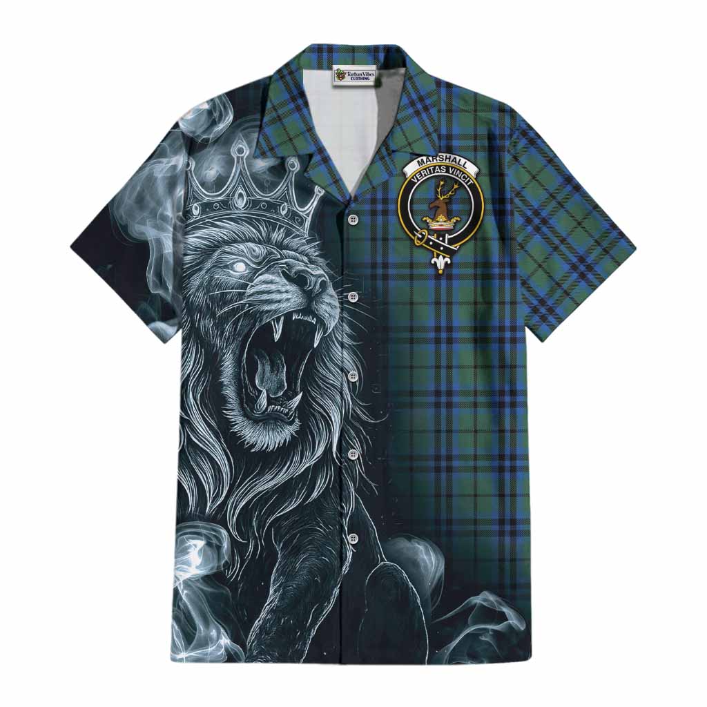 Marshall Tartan Cotton Hawaiian Shirt Roaring Lion Heritage