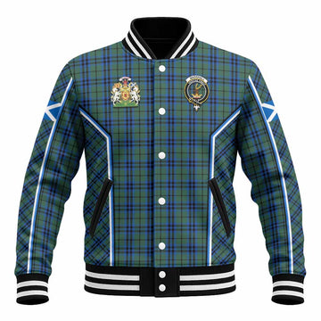 Marshall Tartan Crest Baseball Jacket Scotland Coat of Arm Flag Style - Tartan Vibes Clothing