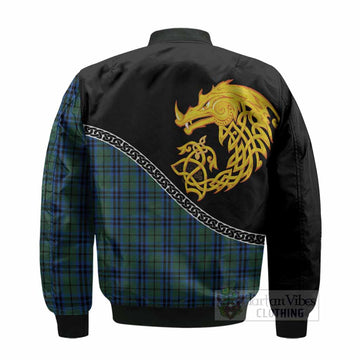 Marshall Tartan Crest Bomber Jacket Legendary Dragon Knot Half Style