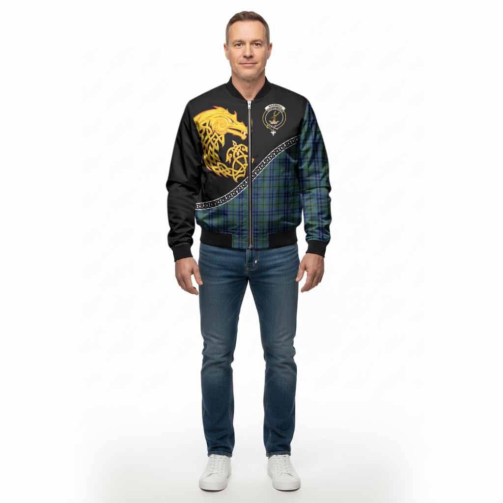 Marshall Tartan Crest Bomber Jacket Legendary Dragon Knot Half Style