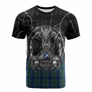 Marshall Tartan Crest Cotton T-shirt Celtic Odin's Raven Legacy