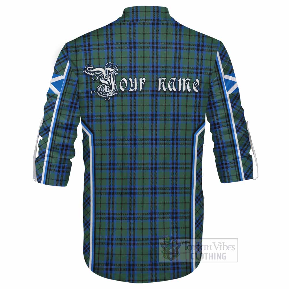 Marshall Tartan Crest Ghillie Kilt Shirt Scotland Coat of Arm Flag Style - Tartan Vibes Clothing