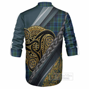 Marshall Tartan Crest Ghillie Shirt Scottish Triskele Celtic