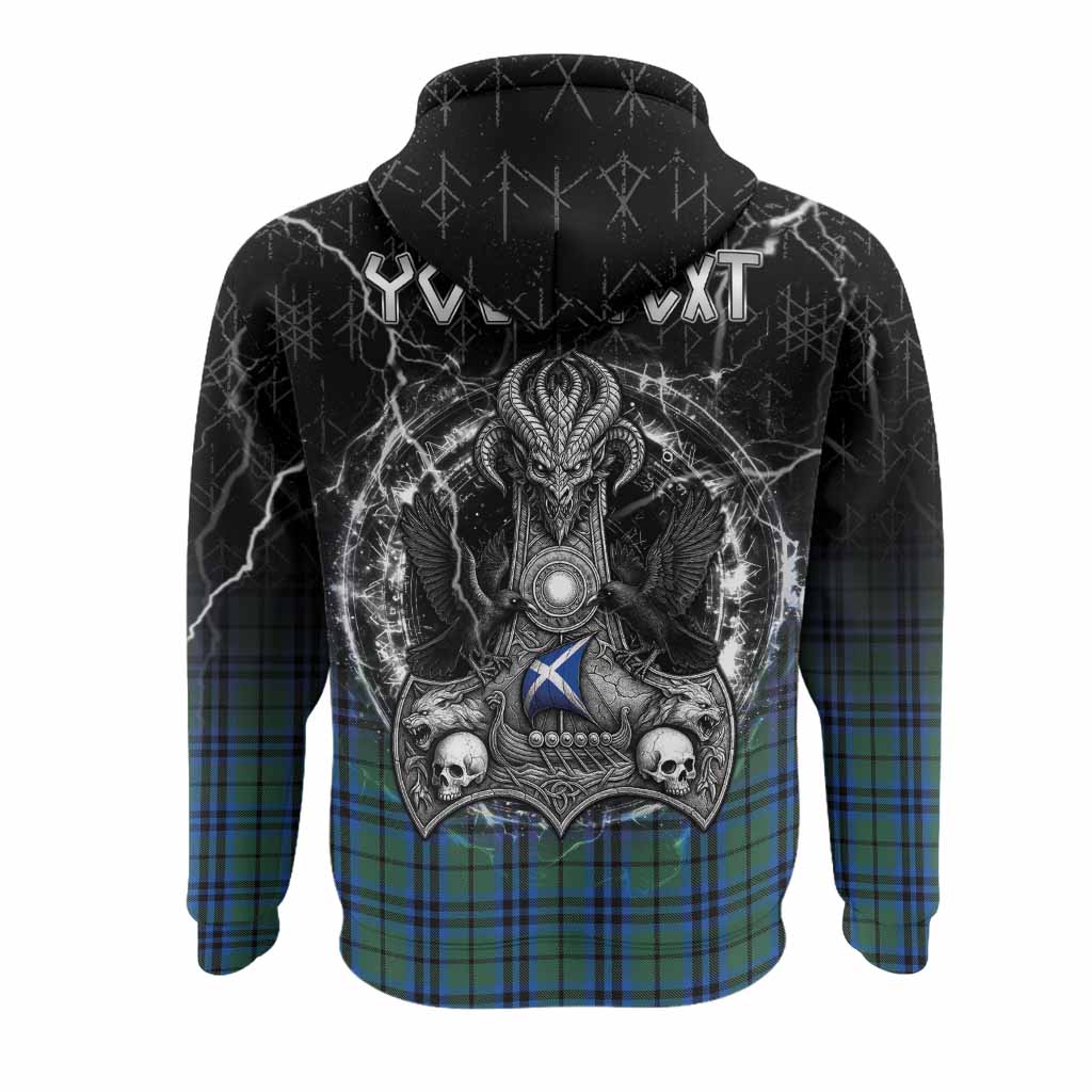 Marshall Tartan Crest Hoodie Celtic Odin's Raven Legacy