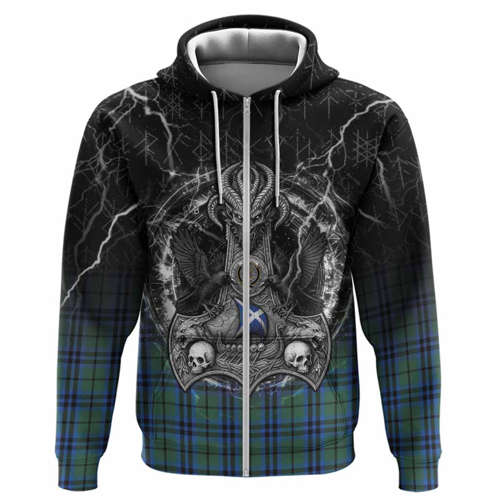 Marshall Tartan Crest Hoodie Celtic Odin's Raven Legacy