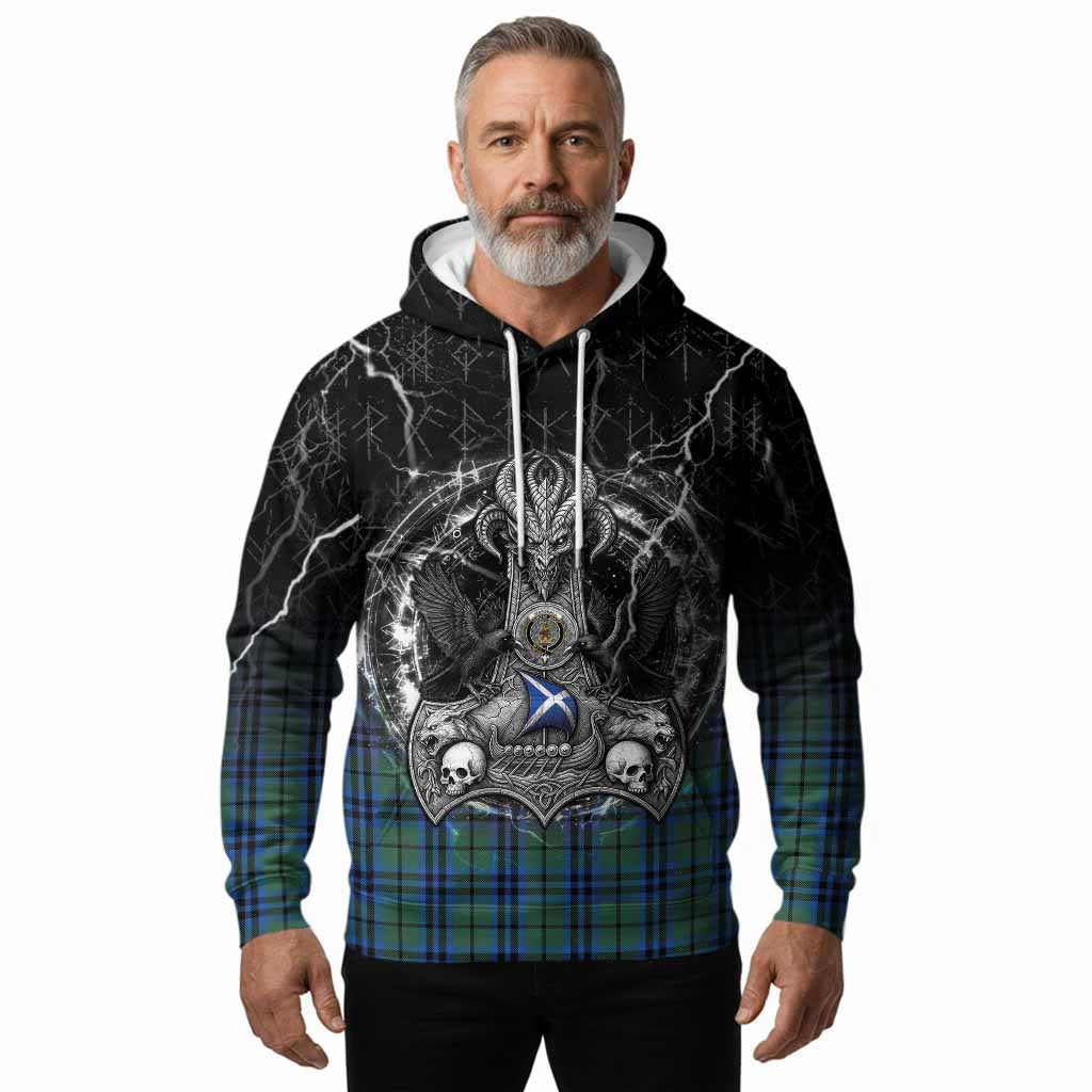 Marshall Tartan Crest Hoodie Celtic Odin's Raven Legacy