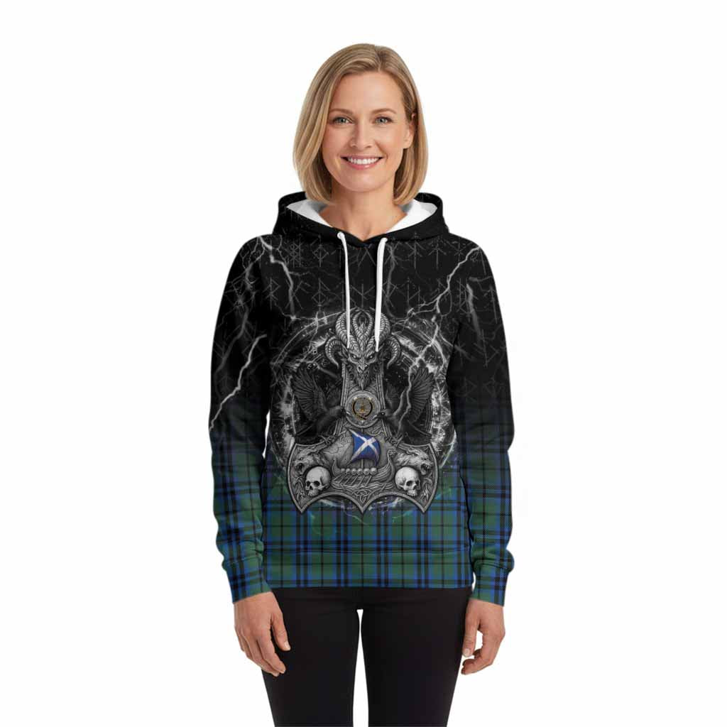 Marshall Tartan Crest Hoodie Celtic Odin's Raven Legacy